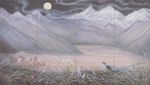 日本画《鳥と風月》山本 丘人